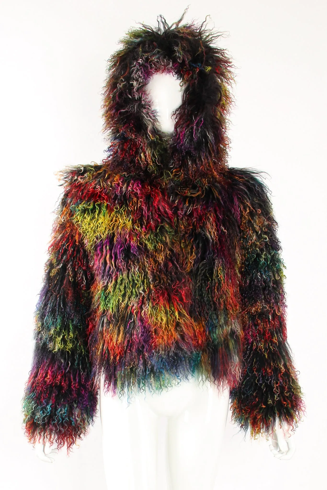 Chubby Rainbow Mongolian Fur Jacket