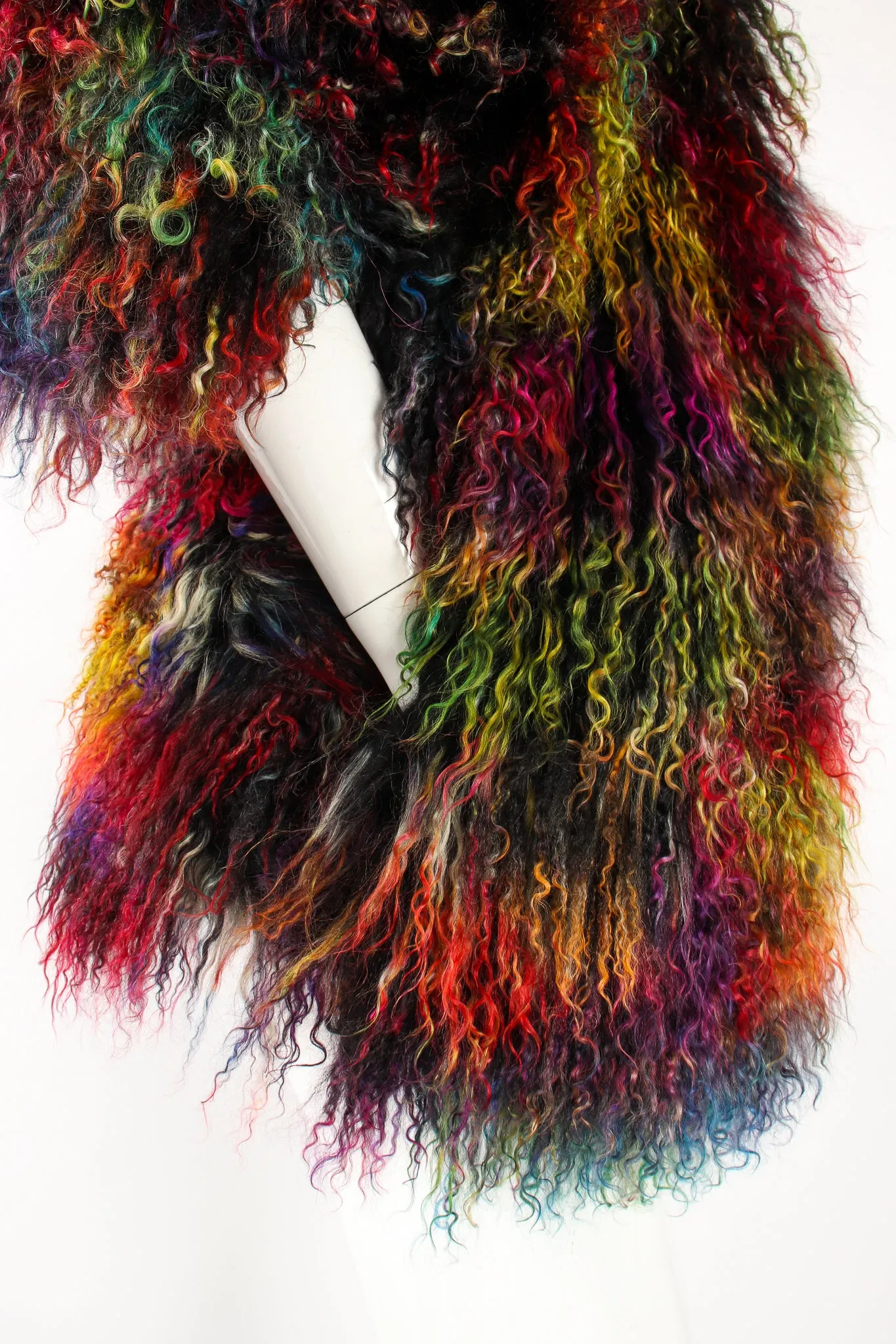 Chubby Rainbow Mongolian Fur Jacket