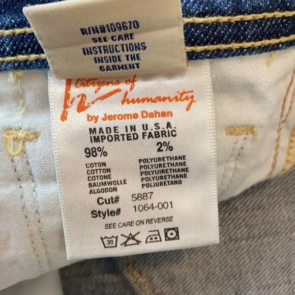 Citizens of Humanity sz 27 medium wash flare y2k