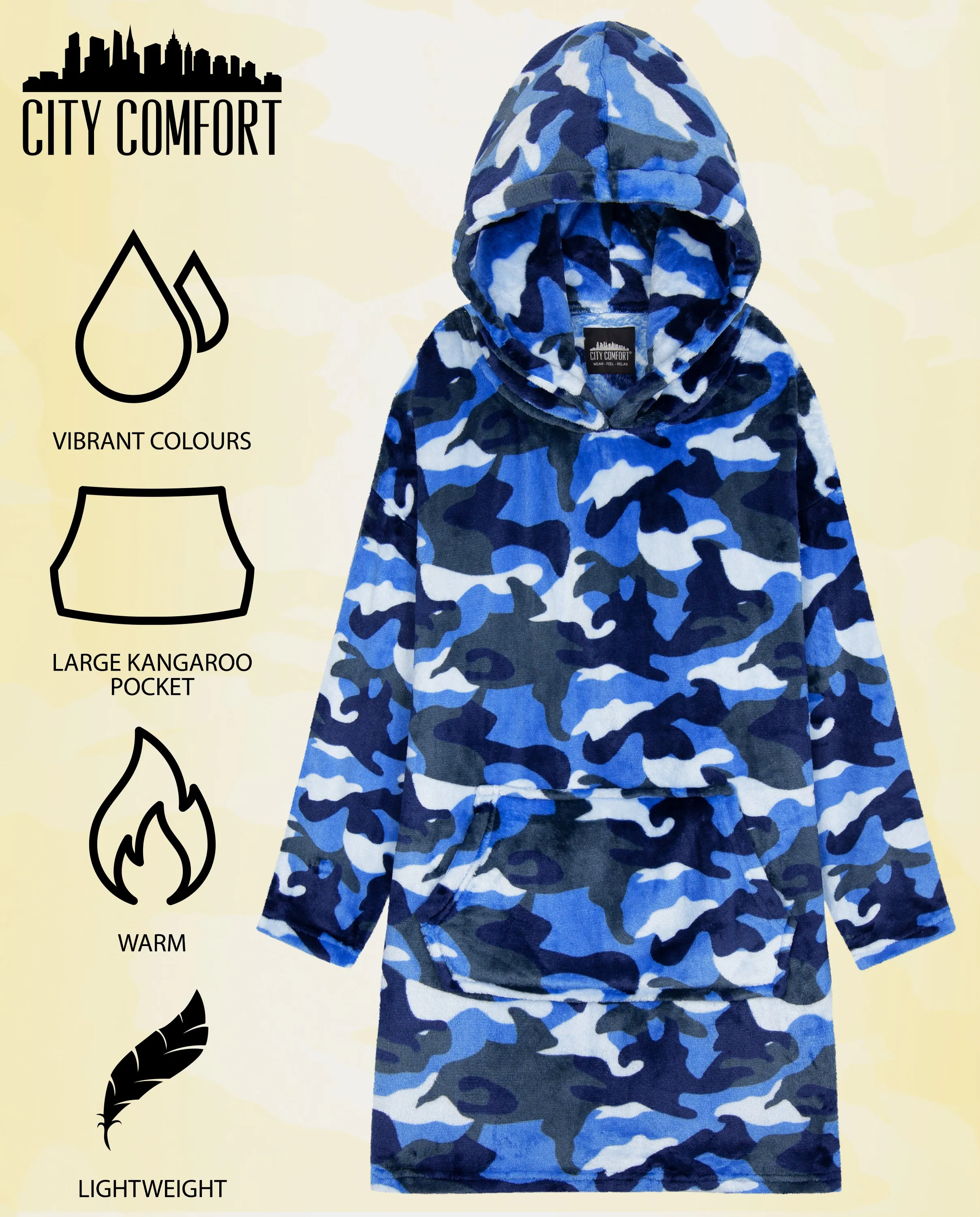 CityComfort Girls Oversized Blanket Hoodie Kids Fleece Fluffy Hoodies