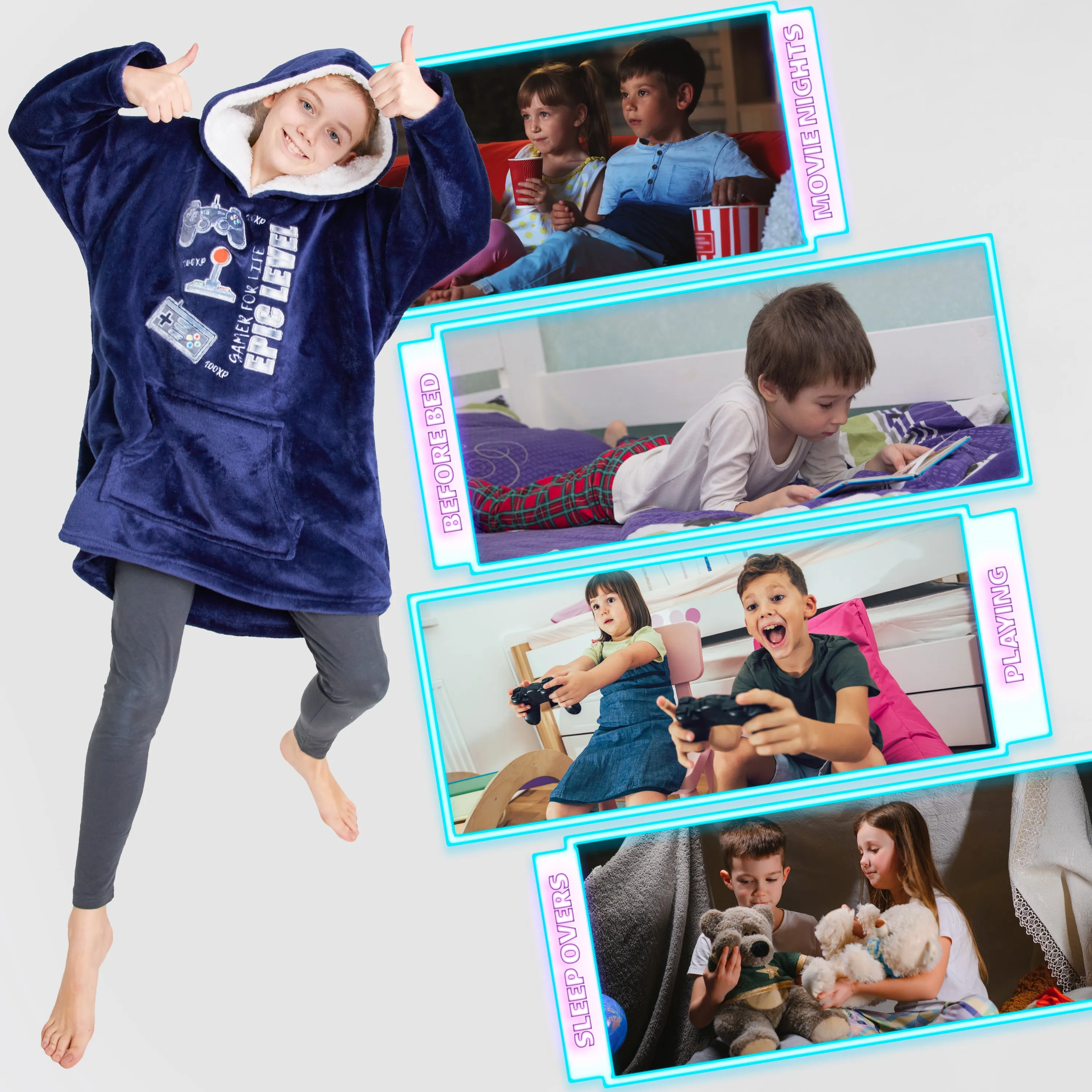 CityComfort Hoodie For Boys, Fleece Oversized Hoodie Blanket