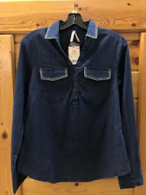 CL03-050-0594-5052-M-Denim Ladies Denim Pullover Shirt L/S