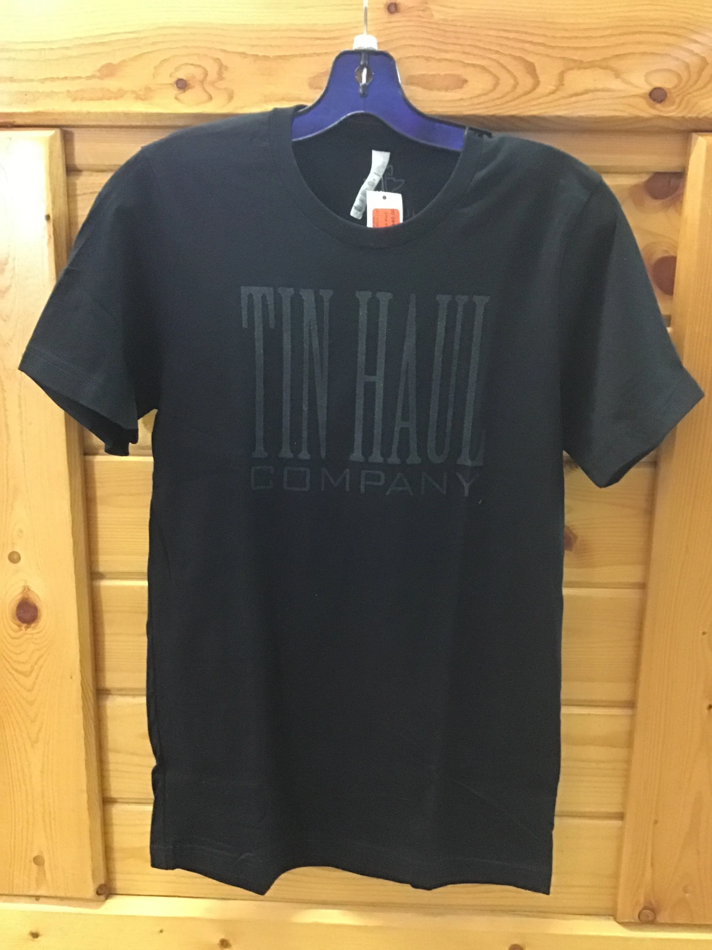 CL10-076-0501-0895-XL-Black Tin Haul T Shirt Long Letters Logo