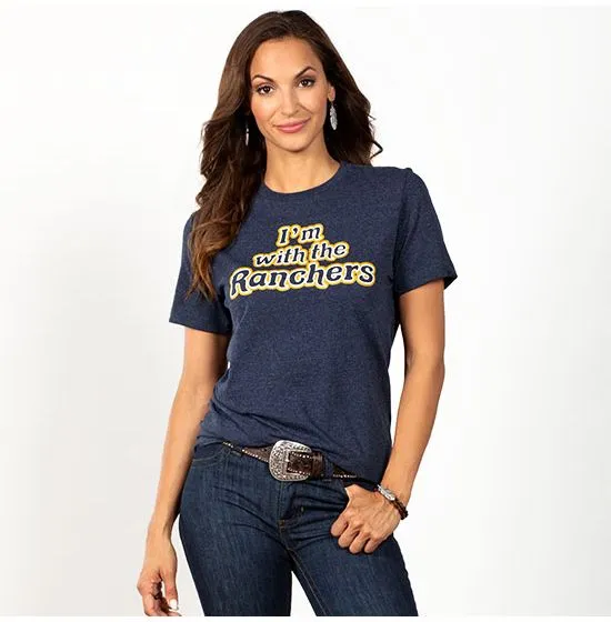 CLCTT7385008-Navy Cruel Girl T-Shirt Womens "I'M WITH THE RANCHERS"
