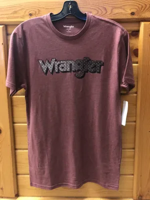 CLMQ6191R-M-Red Mens T Shirt Wrangler Logo Checker Plate