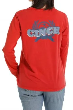 CLMSK7895005 L/S T-Shirt - Cinch Logo on Back - Red