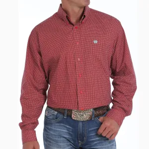 CLMTW1104827-XL-Red Cinch L/S Diamond Print Tencel