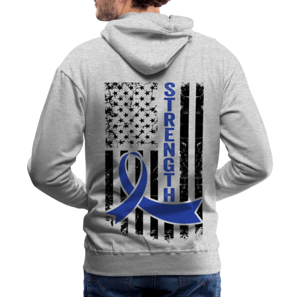 Colon Cancer Strength Flag Men’s Premium Hoodie