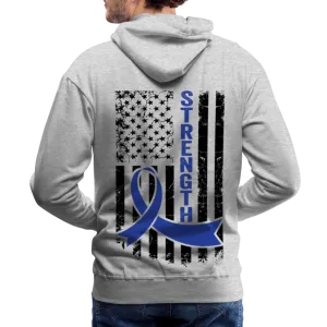 Colon Cancer Strength Flag Men’s Premium Hoodie