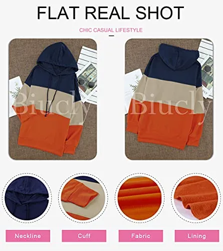 Color Block Drawstring Hoodie