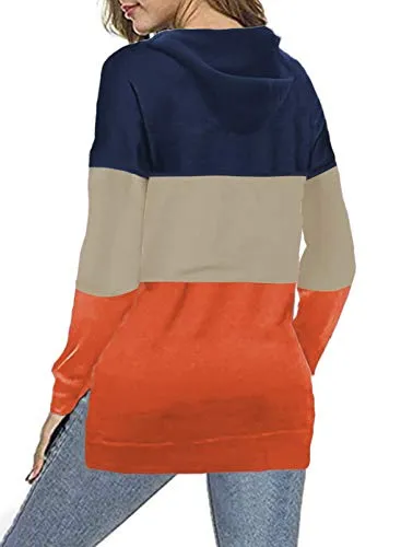 Color Block Drawstring Hoodie