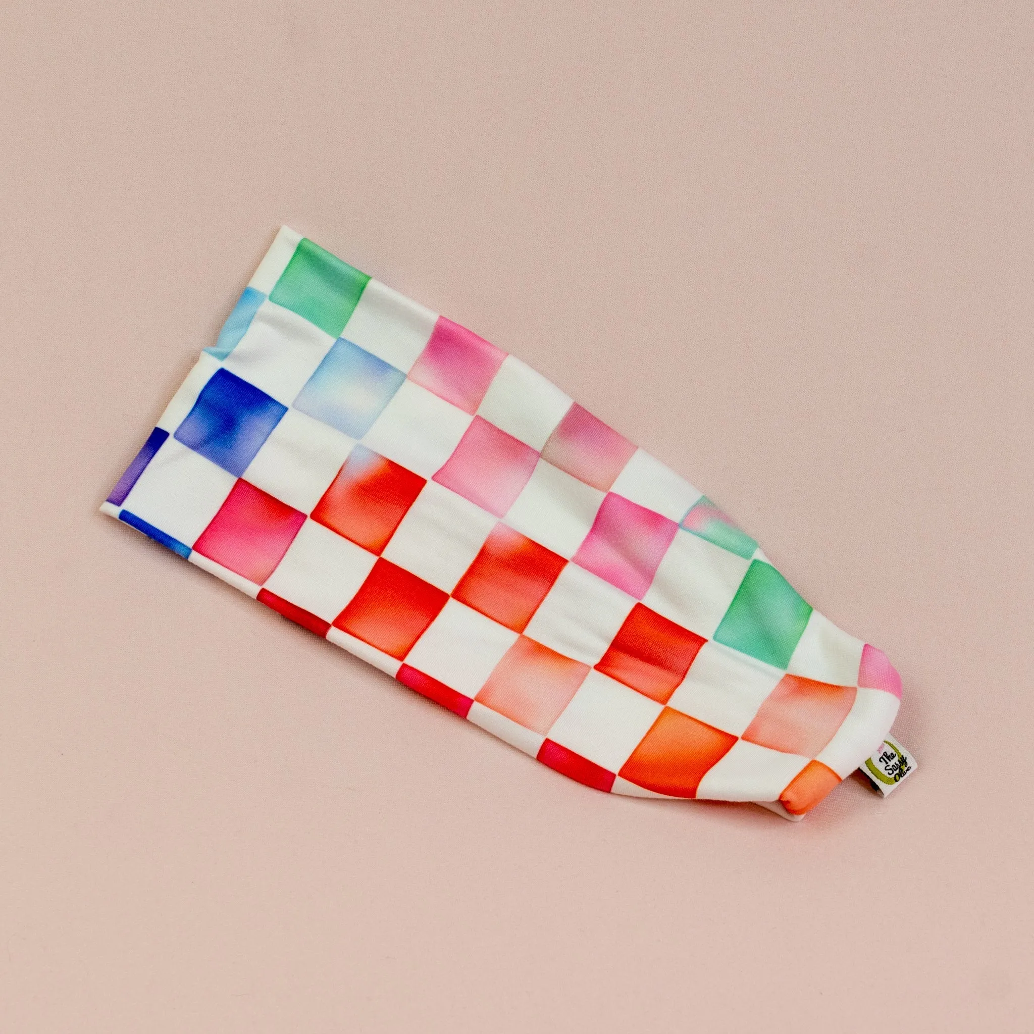 Colored in Checker Stretch Headband