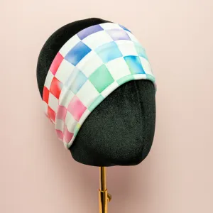Colored in Checker Stretch Headband