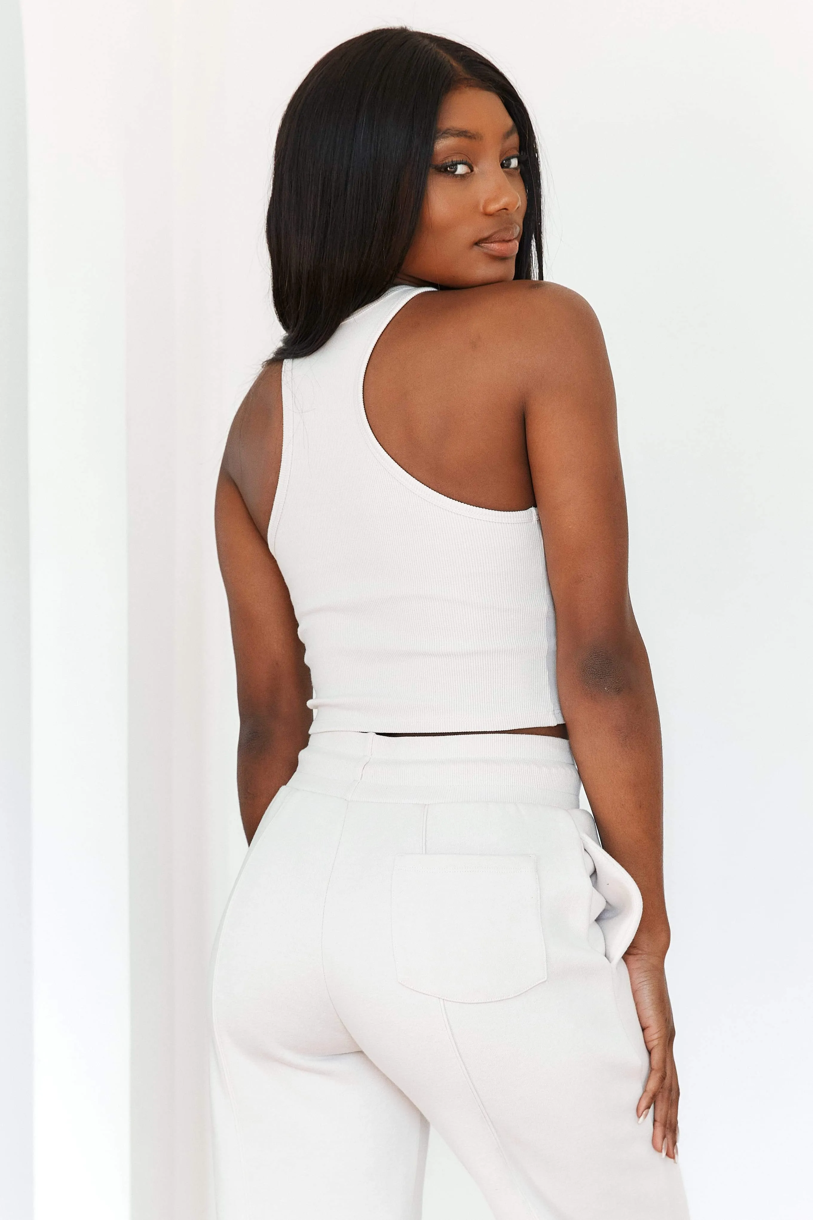 Comfy Cosy Racerback Top - Cream