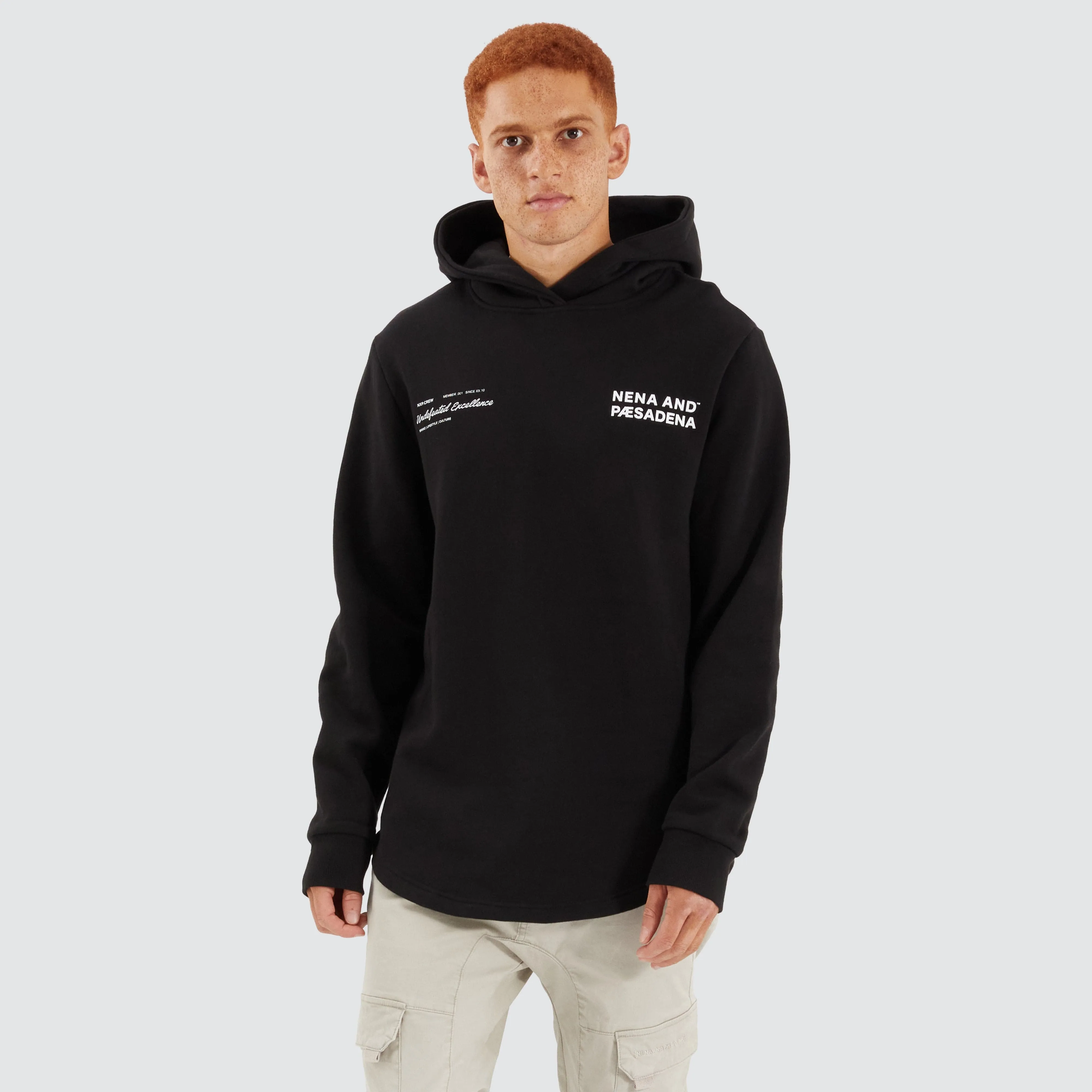 Concentric Dual Curved Hoodie Jet Black