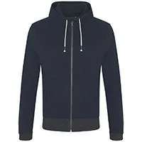 Contrast Zipped Recycled Hoodie
