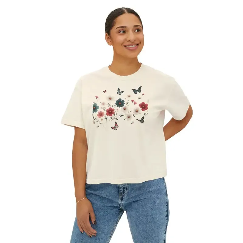 Cool Flowers Boxy Tee for Effortless Style