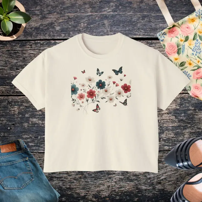 Cool Flowers Boxy Tee for Effortless Style