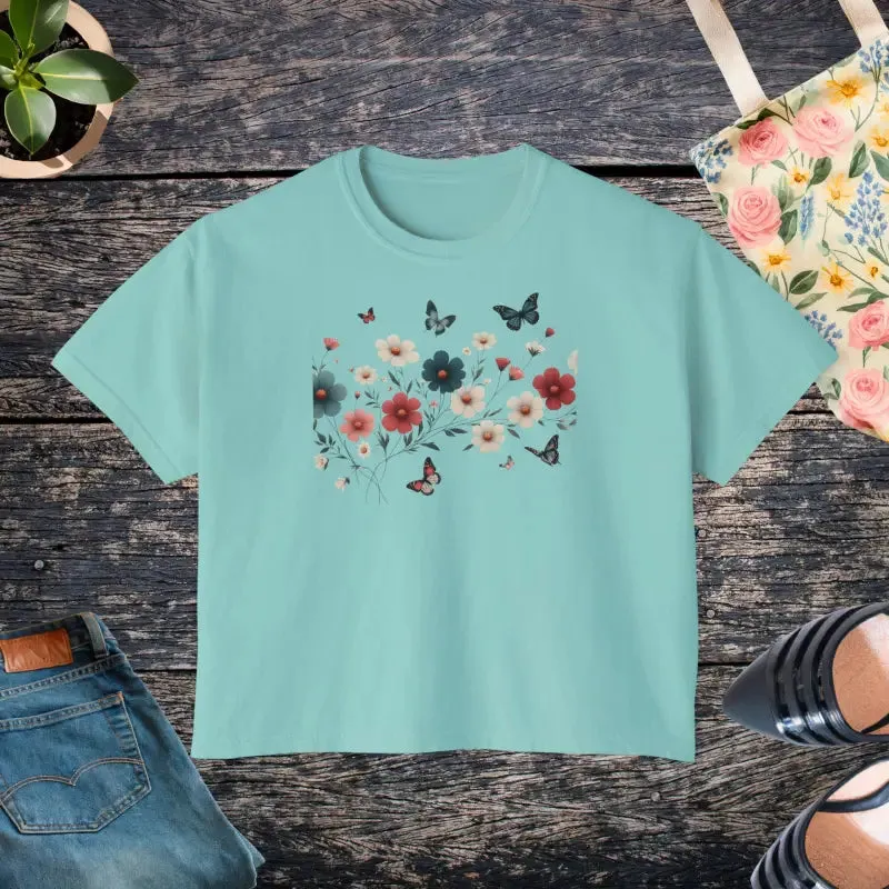 Cool Flowers Boxy Tee for Effortless Style
