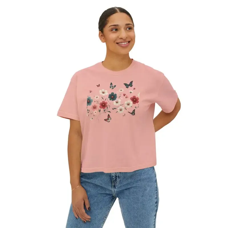 Cool Flowers Boxy Tee for Effortless Style