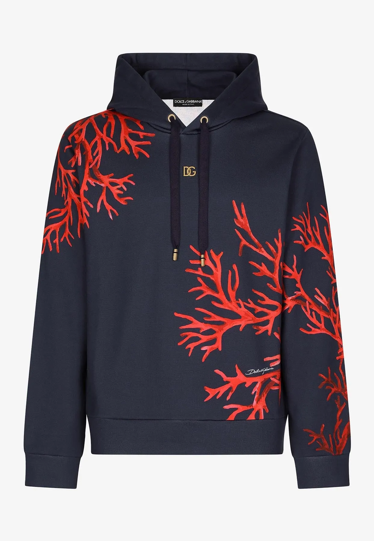 Coral Printed Hooded Sweatshirt