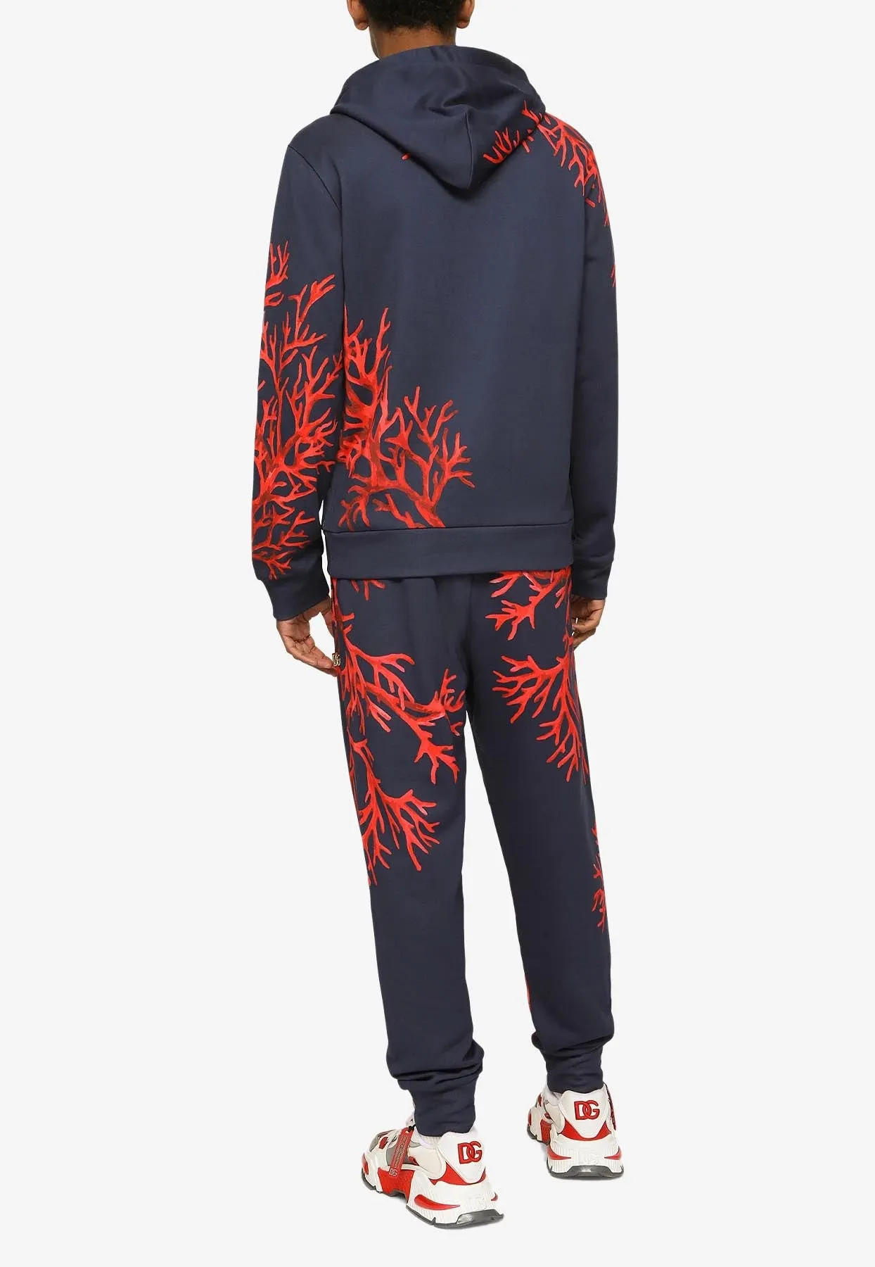 Coral Printed Hooded Sweatshirt