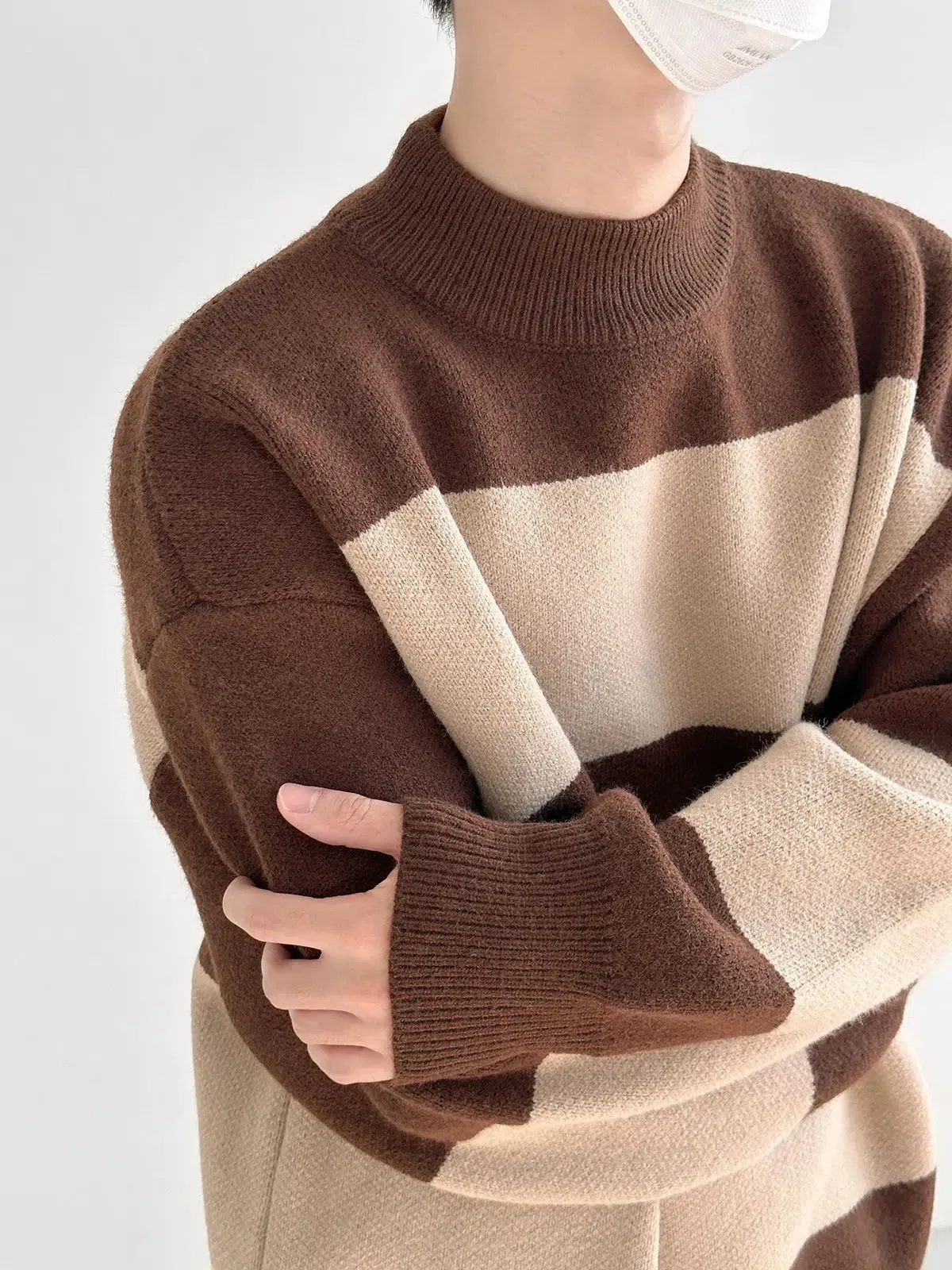 Crisp Wide Round Neck Striped Sweater