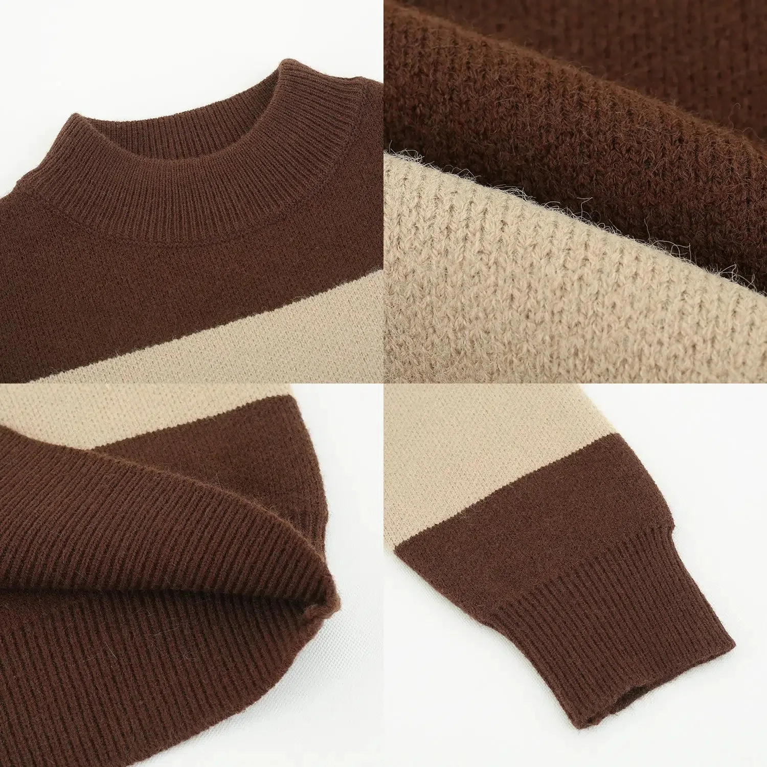 Crisp Wide Round Neck Striped Sweater