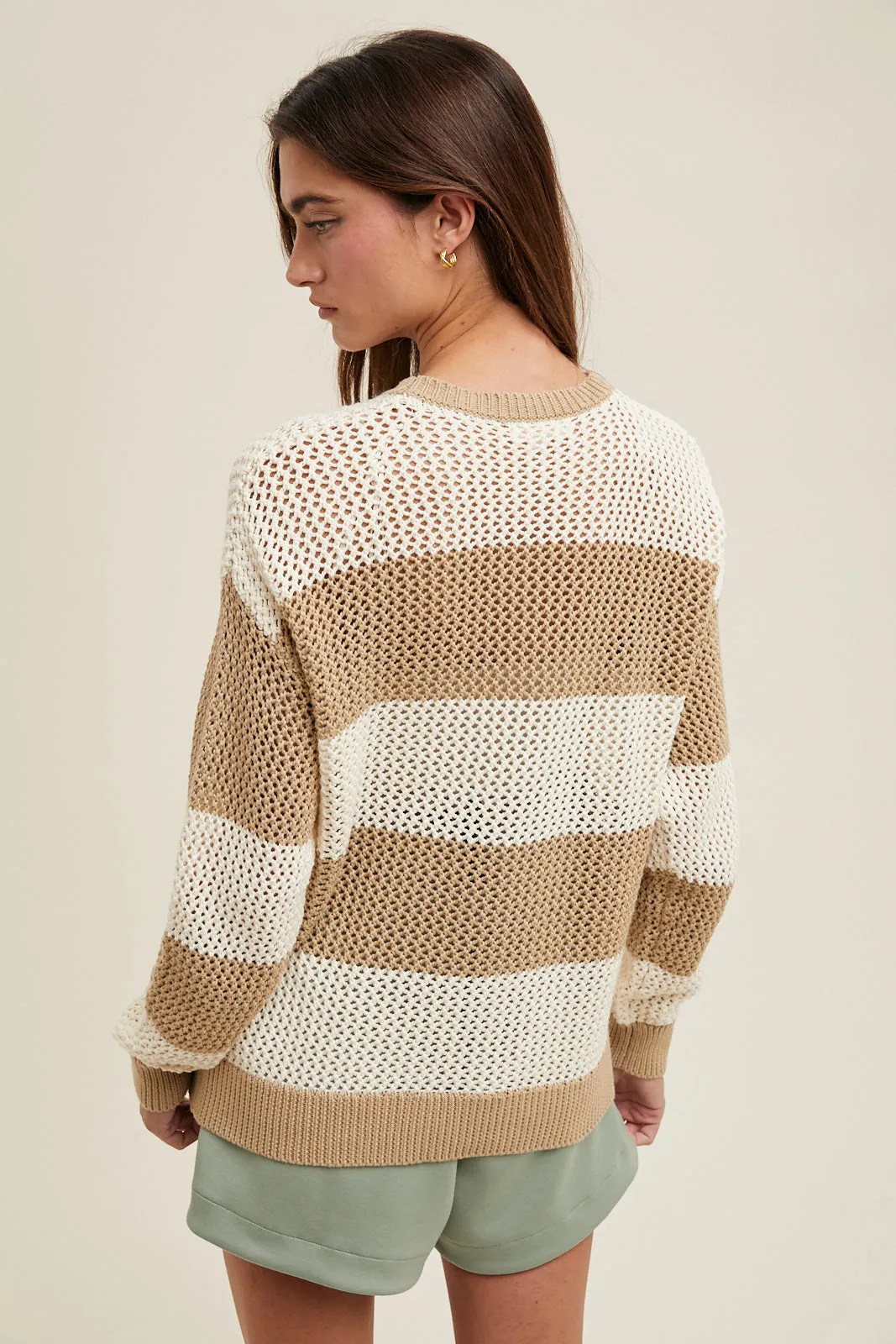 Crochet Multi Stripe Sweater