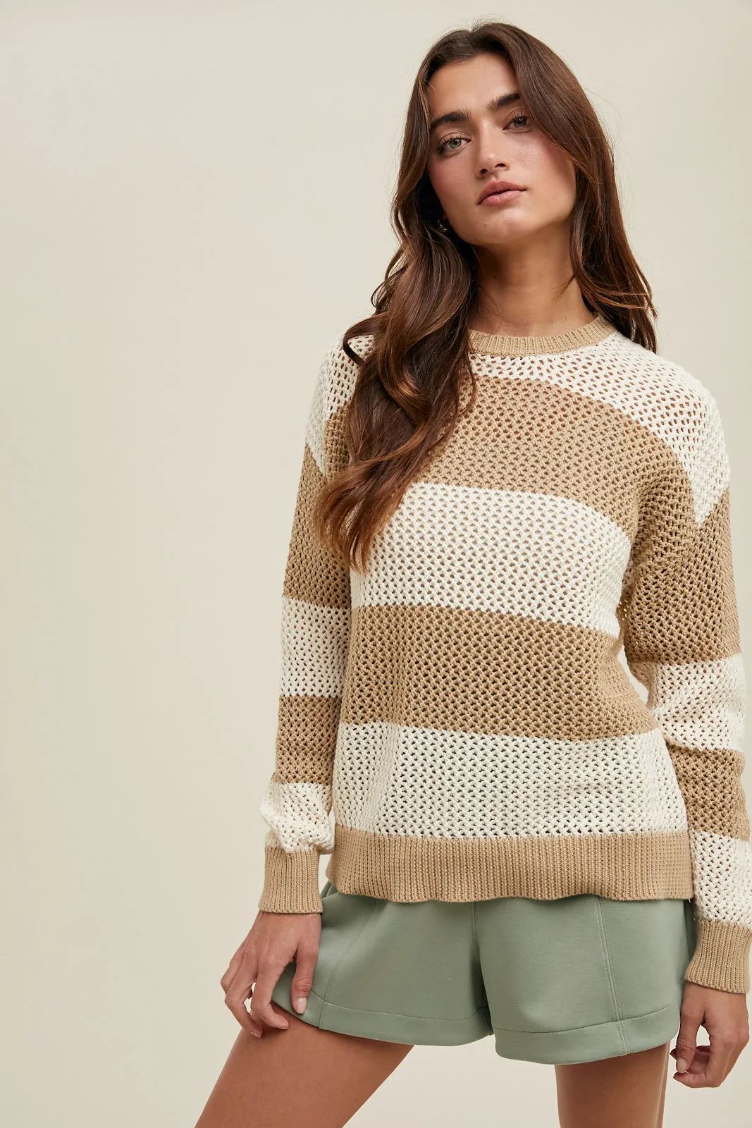Crochet Multi Stripe Sweater