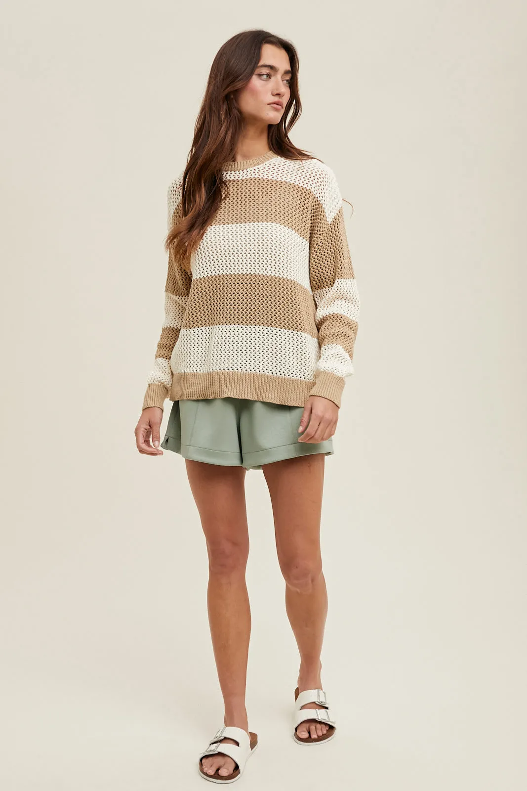 Crochet Multi Stripe Sweater