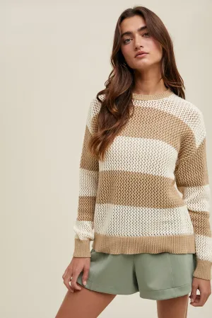Crochet Multi Stripe Sweater