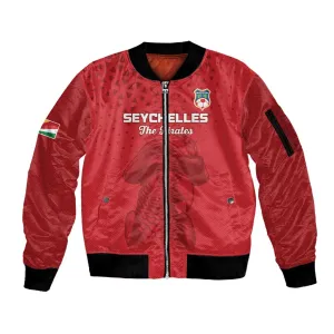 Custom Afro Seychelles Football Sleeve Zip Bomber Jacket Pirate Parrot LT15