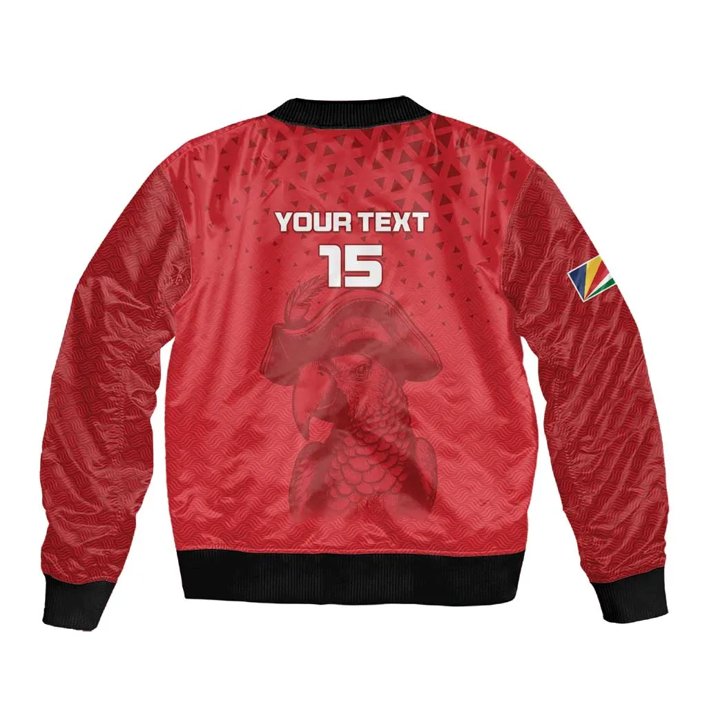 Custom Afro Seychelles Football Sleeve Zip Bomber Jacket Pirate Parrot LT15