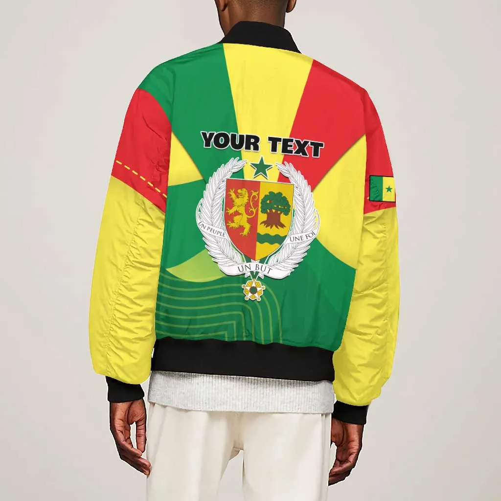 Custom Senegal Bomber Jacket with Bahamian Lion and Baobab Flag Style LT01
