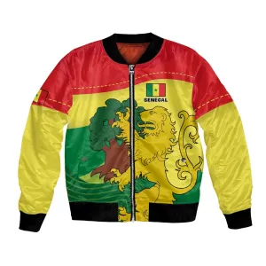 Custom Senegal Bomber Jacket with Bahamian Lion and Baobab Flag Style LT01