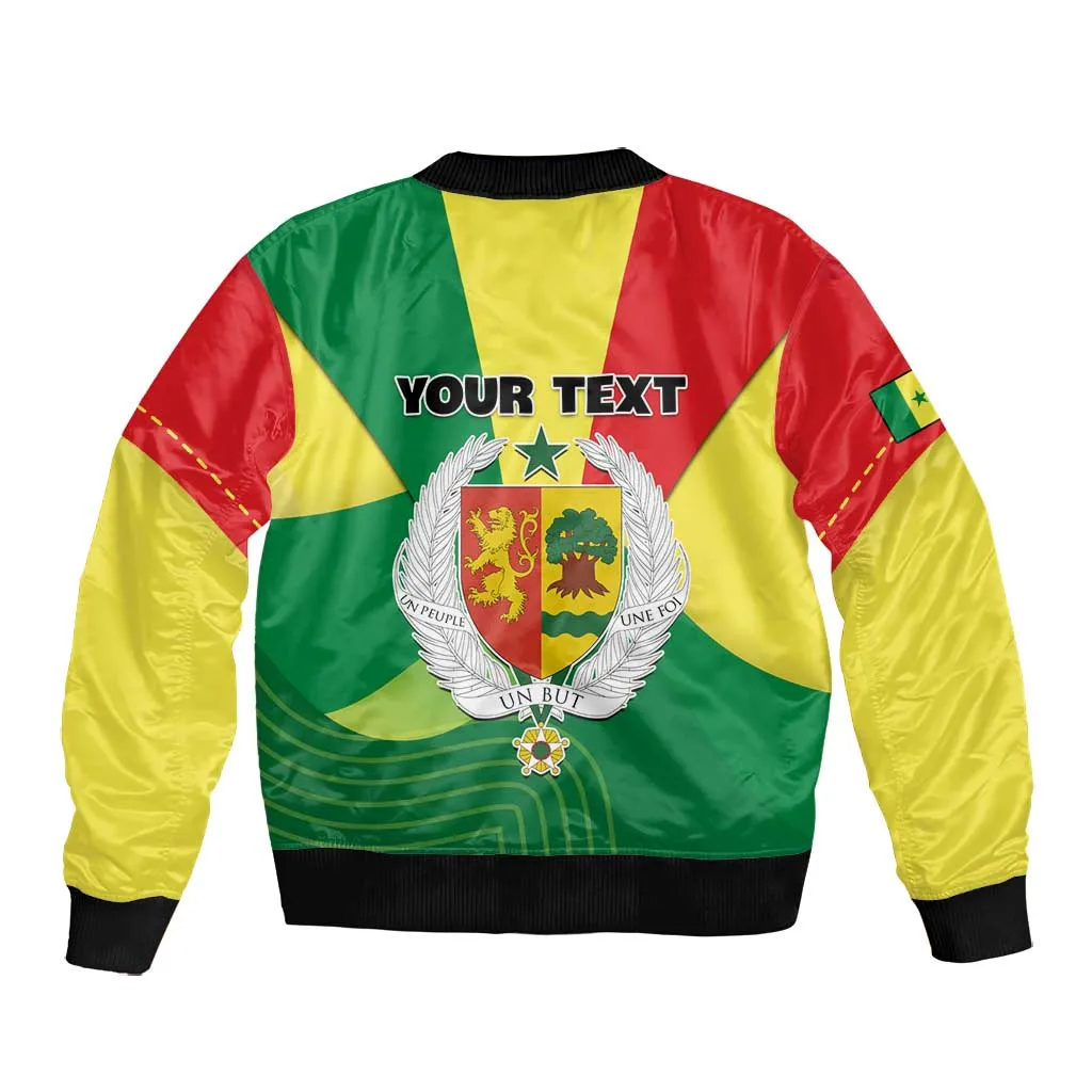 Custom Senegal Bomber Jacket with Bahamian Lion and Baobab Flag Style LT01