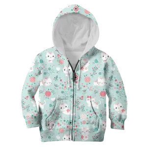 cute cats and birds Kid Custom Cosplay Hoodies T-shirt Apparel