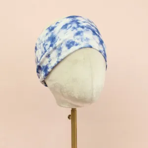 Dark Blue and White Stretch Headband