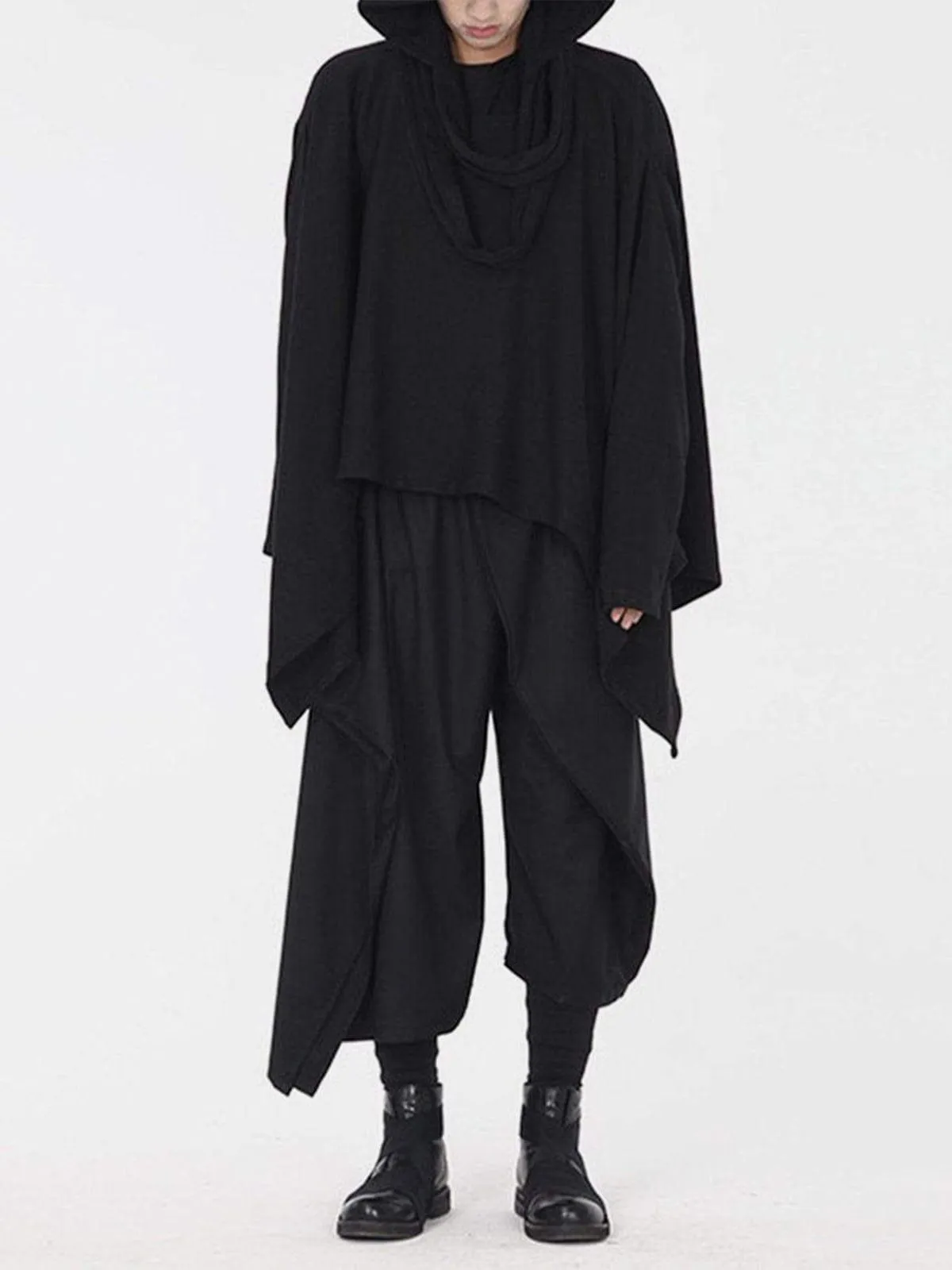 Dark Style Detachable Hat Cloak Hoodie