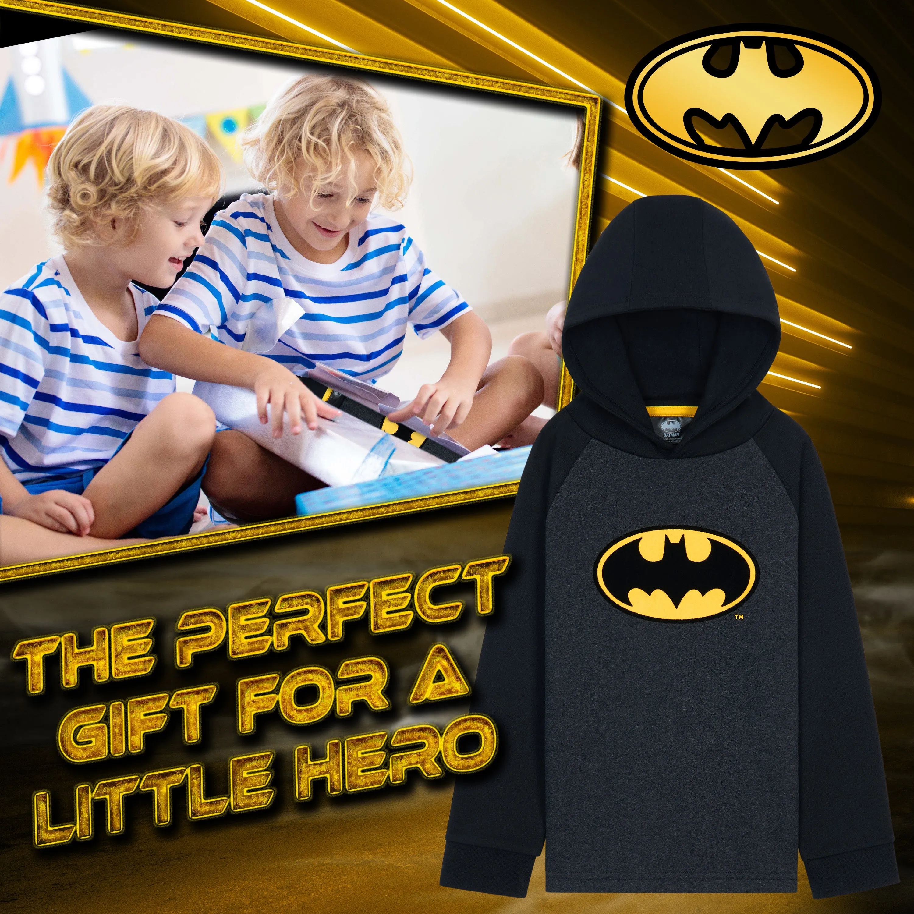 DC Comics Batman Hoodie for Kids - Superhero Boys' Hoodies
