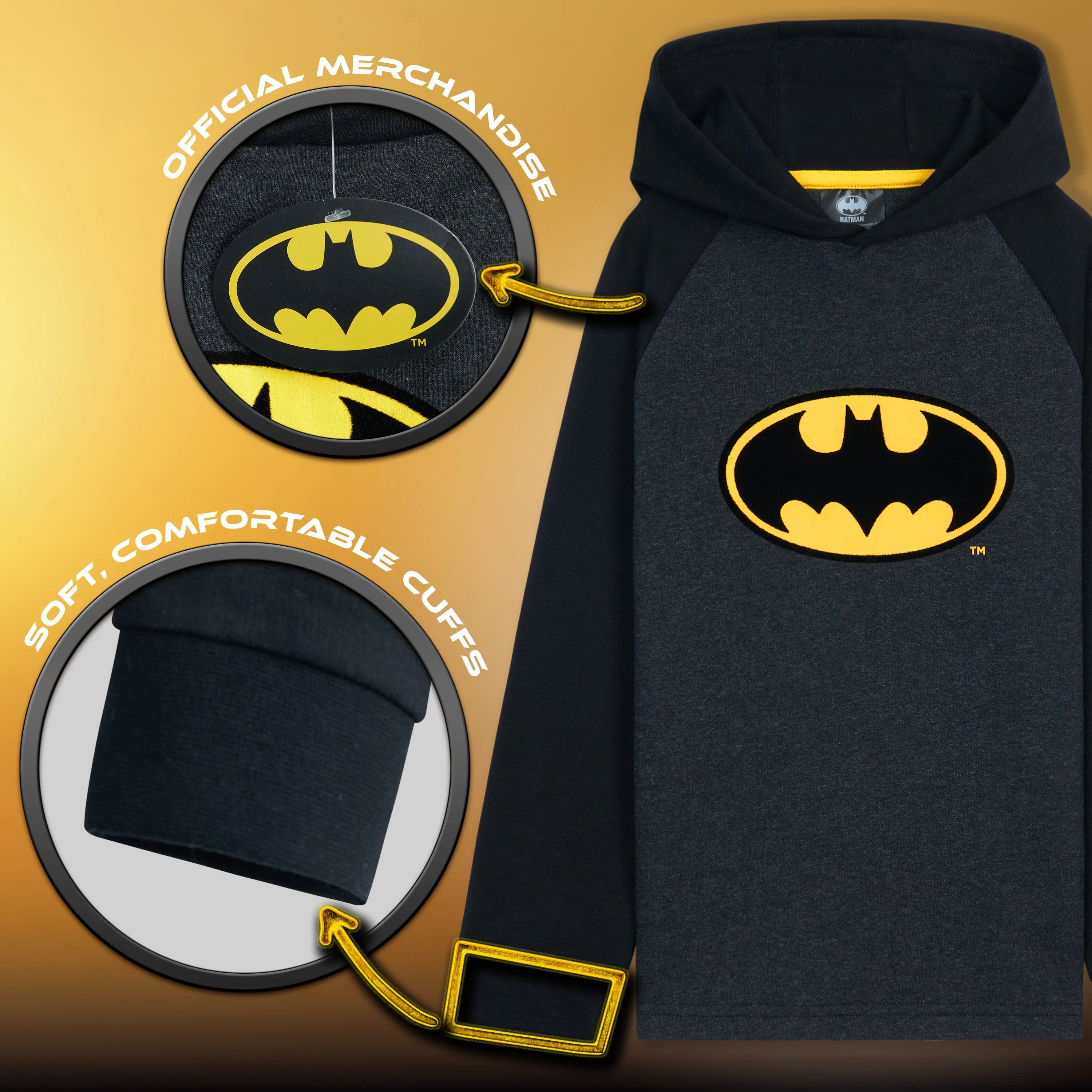 DC Comics Batman Hoodie for Kids - Superhero Boys' Hoodies