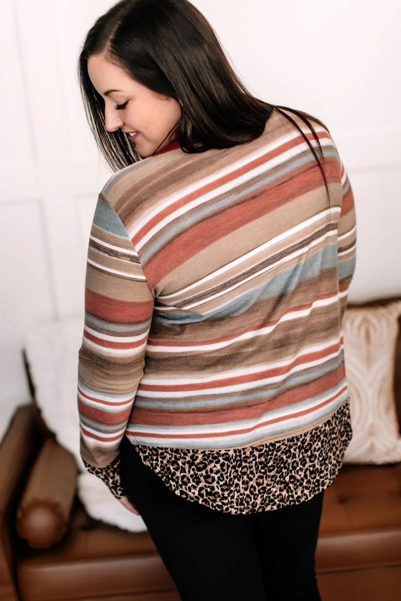 DIPPED IN LEOPARD TOP in store- sale