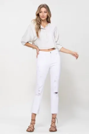 Distressed Straight Jeans