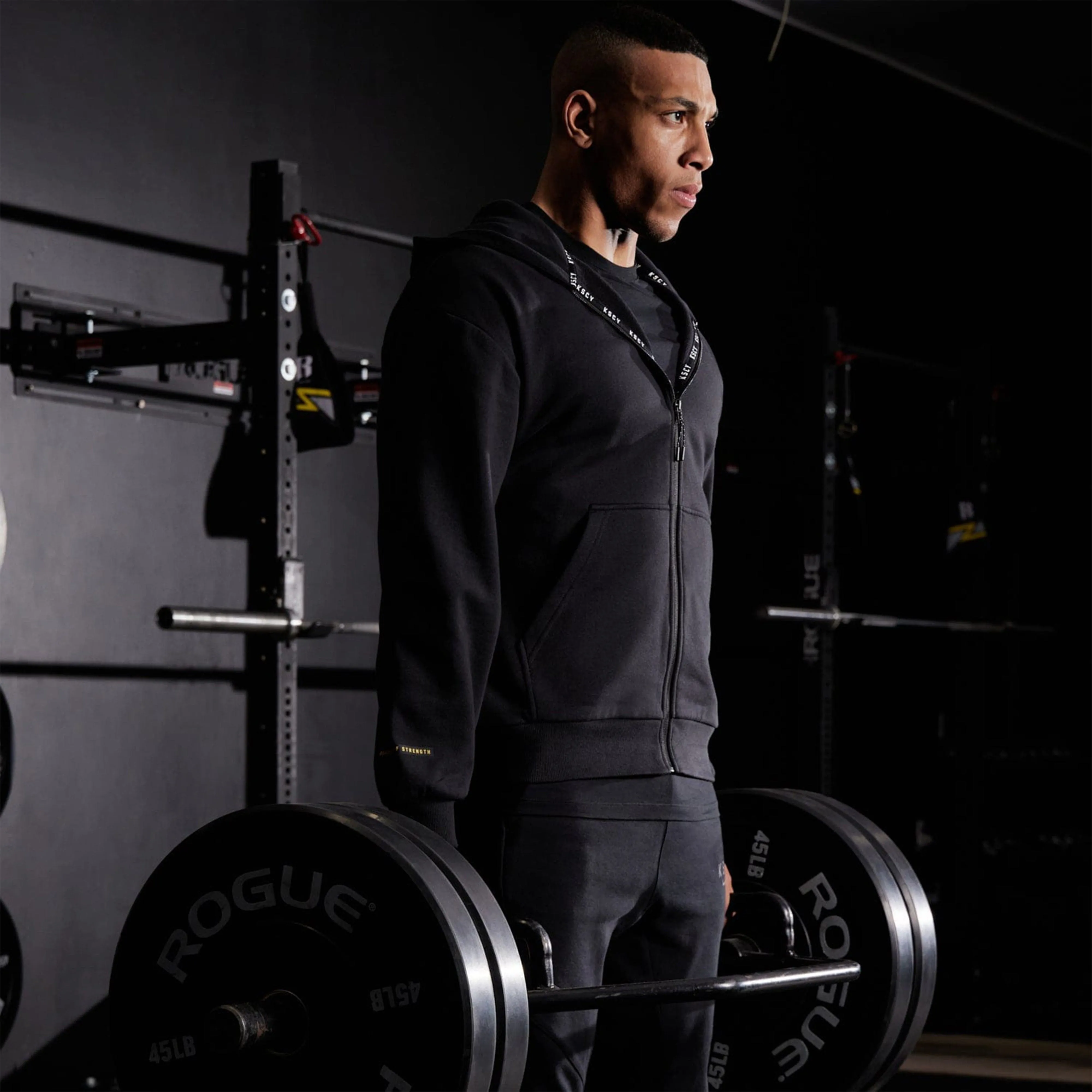 Division Zip Through Relaxed Hoodie Jet Black