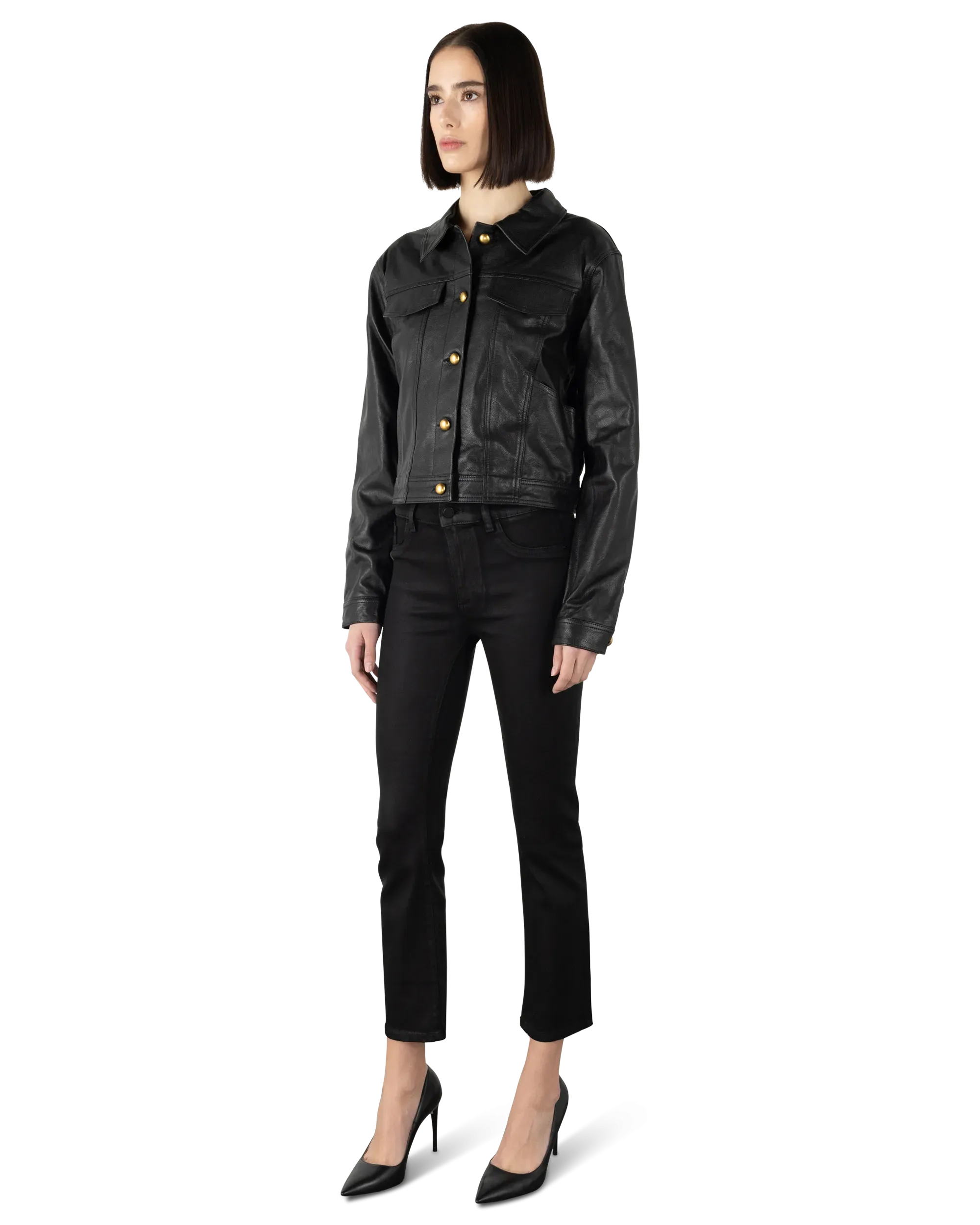 DL1961 Mara Straight Mid Rise Coated Jeans