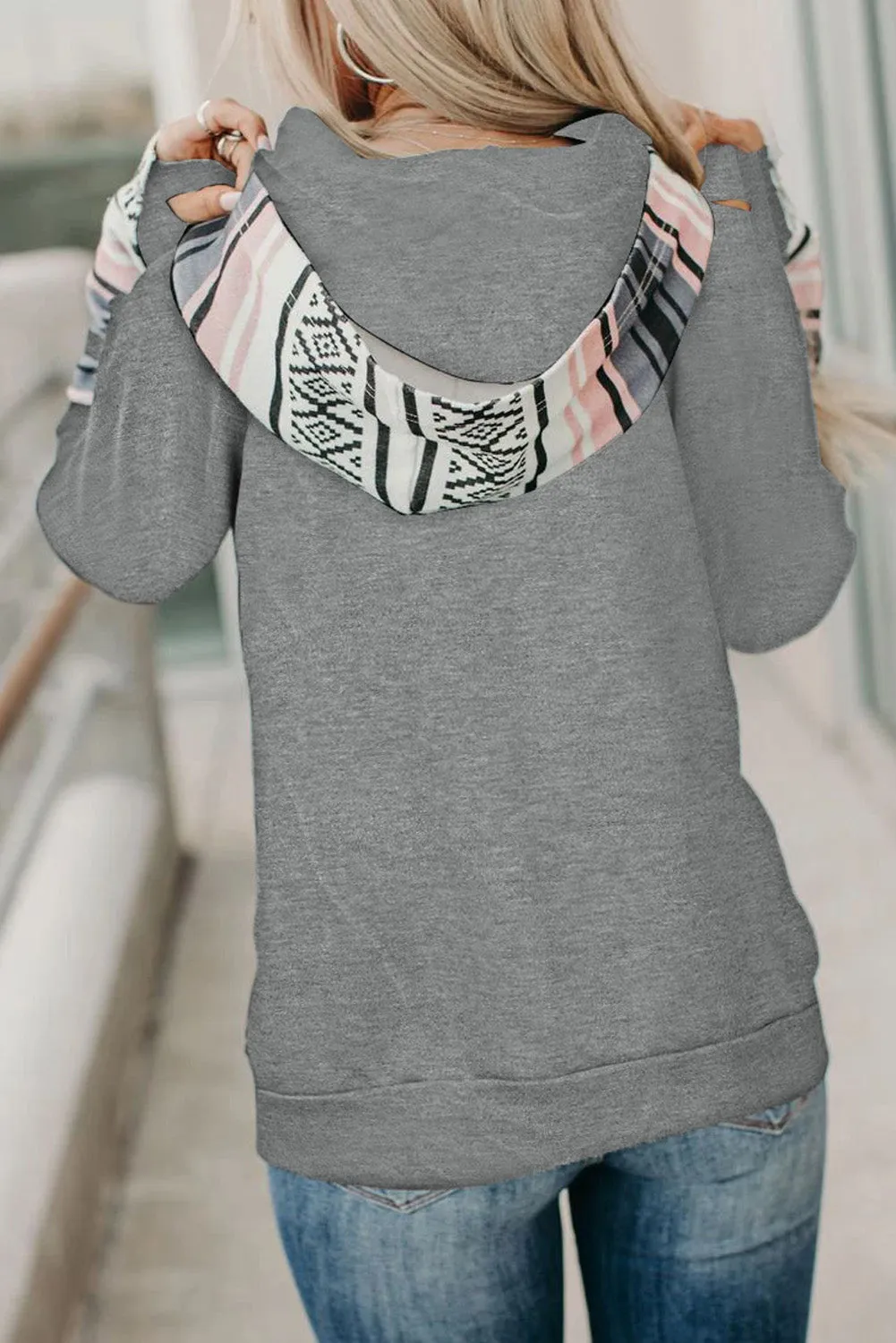 Double Hoods Thumb Hole Hoodie