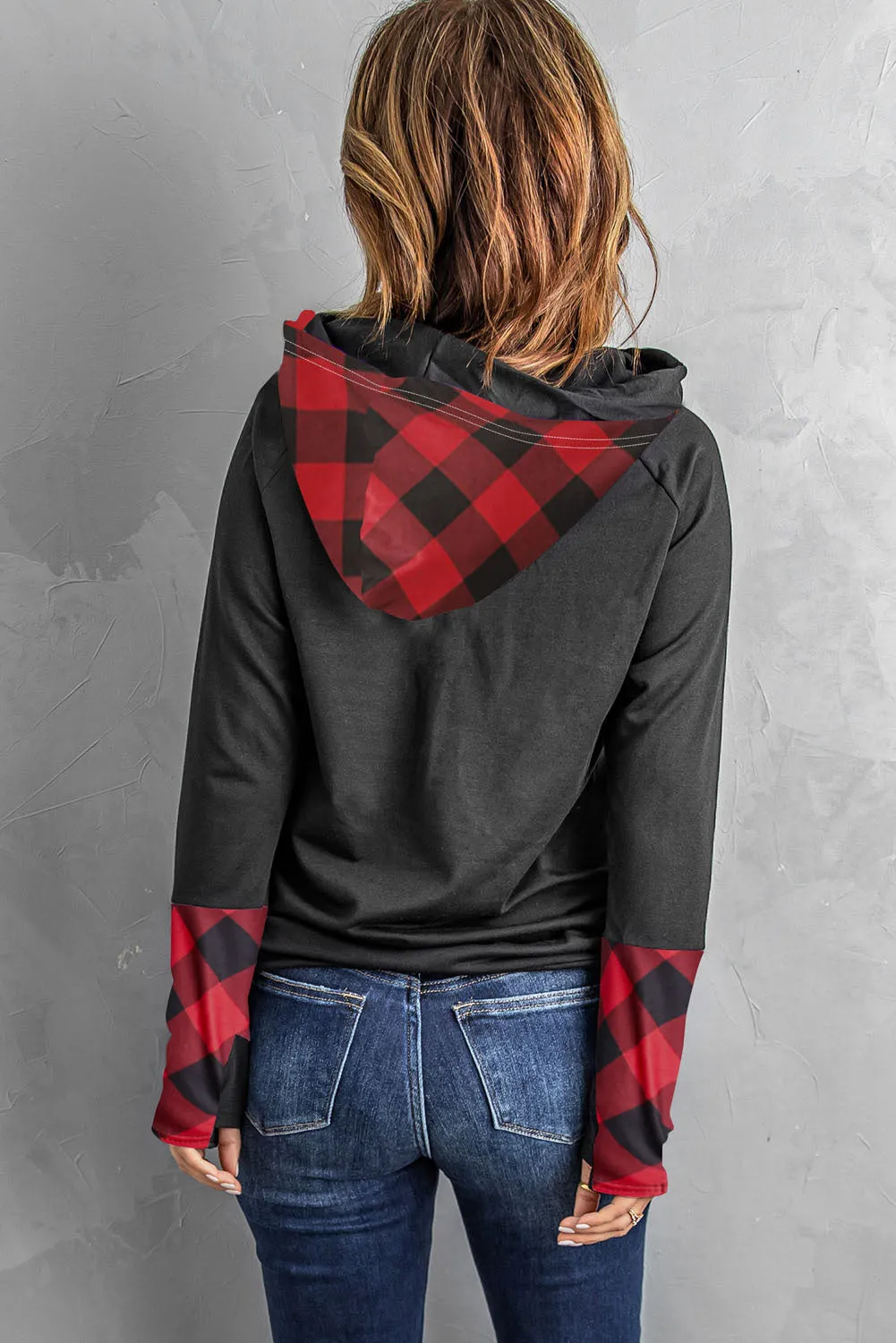 Double Hoods Thumb Hole Hoodie
