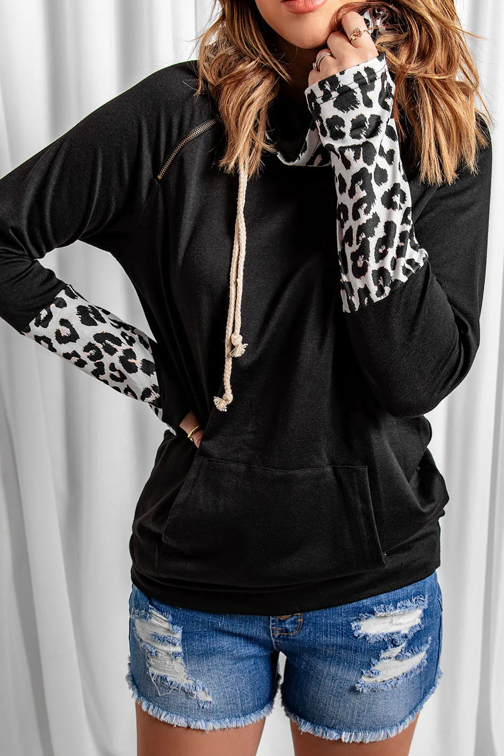 Double Hoods Thumb Hole Hoodie