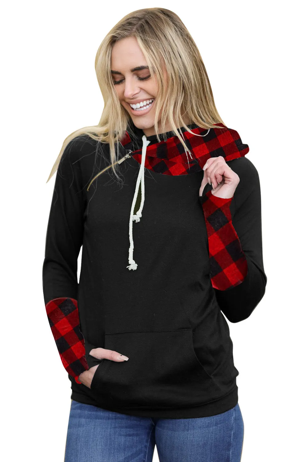 Double Hoods Thumb Hole Hoodie